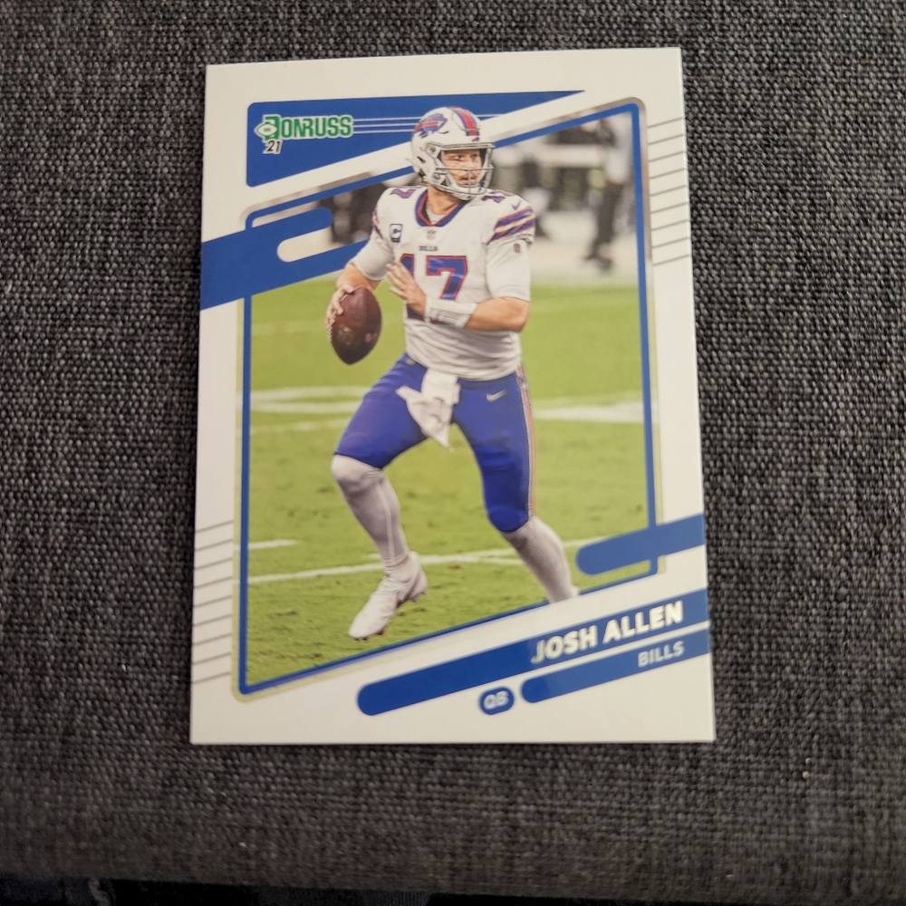 A 2021 Panini - Playoff Josh Allen football card.